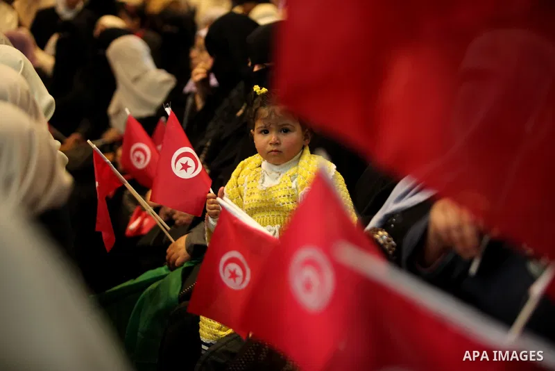 Palestinians attend a memorial service for a Tunisian Mohamed Zaouari, who was murdered in Tunisia in Gaza city on December 26, 2016. Zaouari, 49, was murdered at the wheel of his car outside his house in Tunisia's secon...