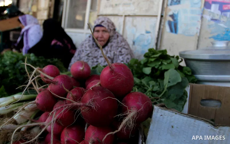 Palestinians shop at a market in Rafah in the southern of Gaza strip, on December 31, 2016. Photo by Abed Rahim Khatib