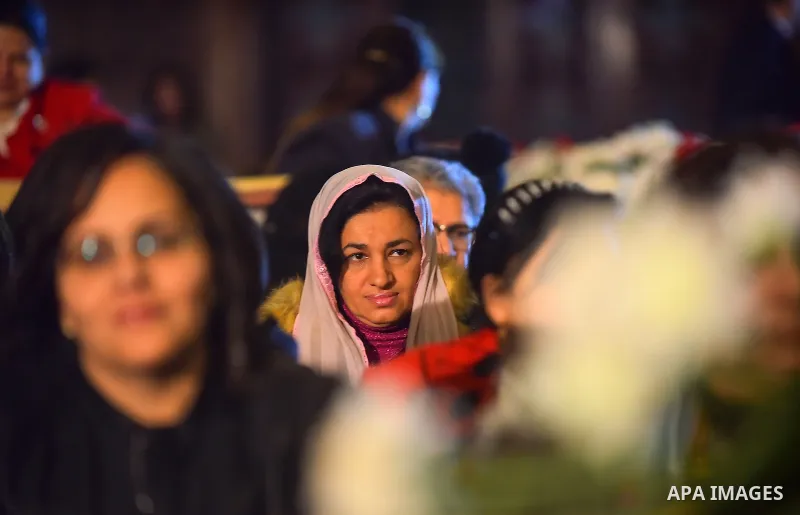 Egyptian Coptic Christians attend the Christmas celebrations at the St. Mark's Coptic Orthodox Cathedral in the Abbassia District of Cairo on January 6, 2017. Photo by Amr Sayed