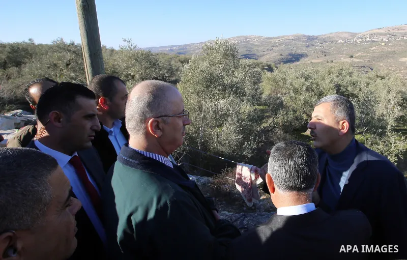 Palestinian Prime Minister, Rami Hamdallah inspects the archaeological sites, in the village of Sebastia near the West Bank city of Nablus, on january 7, 2017. Photo by Prime Minister Office