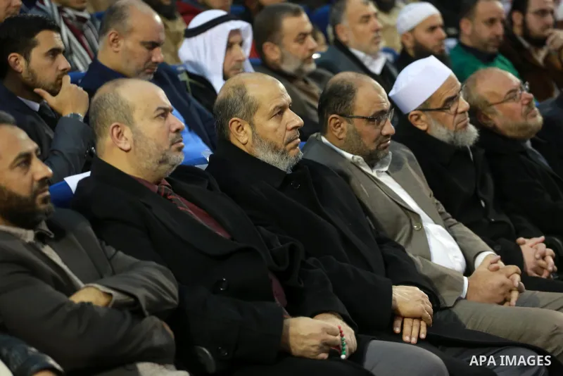 Palestinian students participate during the ceremony honoring the Holy Koran at the Islamic University in Gaza City on January 18, 2017. Photo by Mohammed Asad