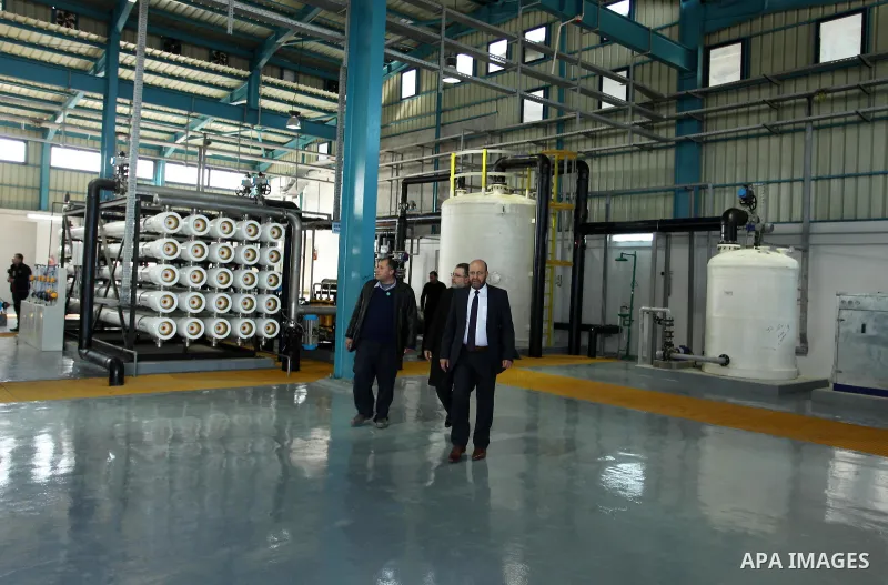 UN Humanitarian Coordinator, Robert Piper inspects the First Phase of the Seawater Desalination Plant-Southern Gaza completed with generous support from the European union Implemented by UNICEF in partnership with Palest...