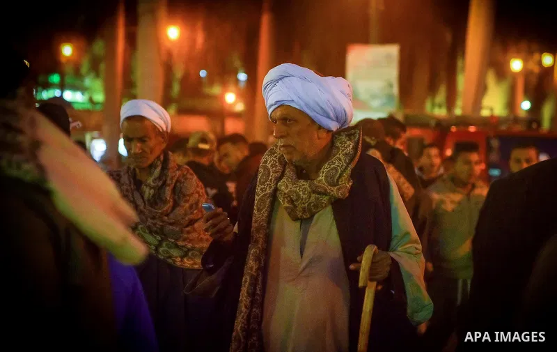 Egyptian worshippers attend a Mawlid al-Hussein, in Cairo, Egypt, on January 22, 2017. Photo by Amr Sayed