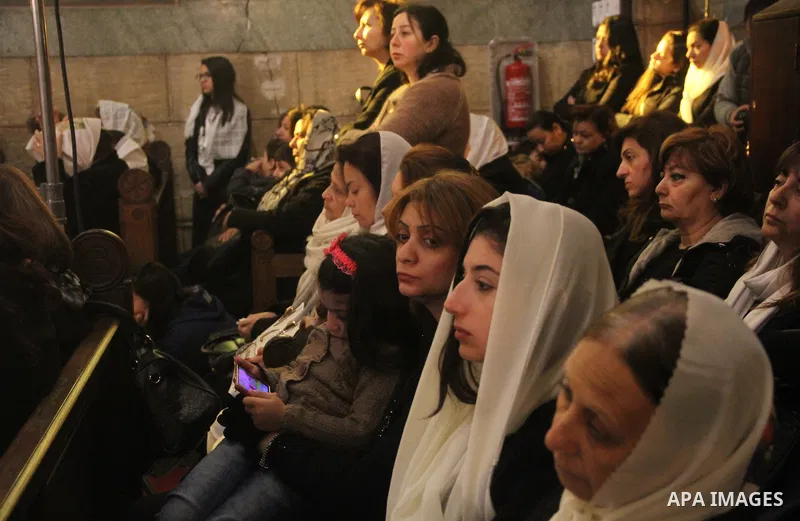 Egyptian Christians take part in a prayer at the the Saint Peter, mourn of the victims of a bomb explosion that targeted a Coptic Orthodox Church on December 11, 2016, on January 22, 2017 . The blast killed at least 25 w...
