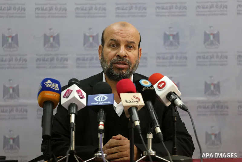 Kamel Abu Madi, a head of Palestinian land authority speaks during a press conference in Gaza city, on January 24, 2017. Photo by Mohammed Asad