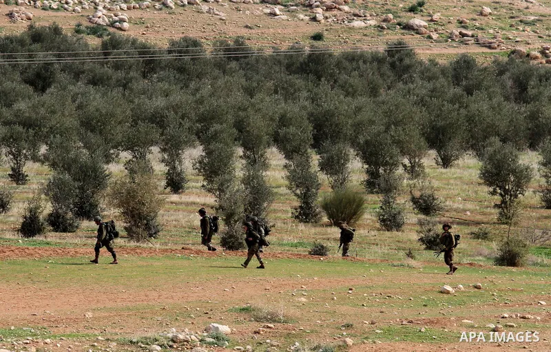 Israeli soldiers take part in a military training near Jeftlek village near Jordan Valley in the West Bank, on January 24, 2017. Photo by Nedal Eshtayah
