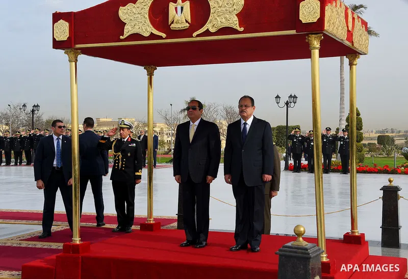 Egyptian President Abdel Fattah al-Sisi participates in a celebration marking Police Day, in Cairo, Egypt, on January 24, 2017. Photo by Egyptian President Office