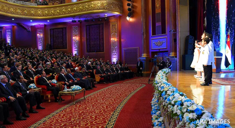 Egyptian President Abdel Fattah al-Sisi participates in a celebration marking Police Day, in Cairo, Egypt, on January 24, 2017. Photo by Egyptian President Office