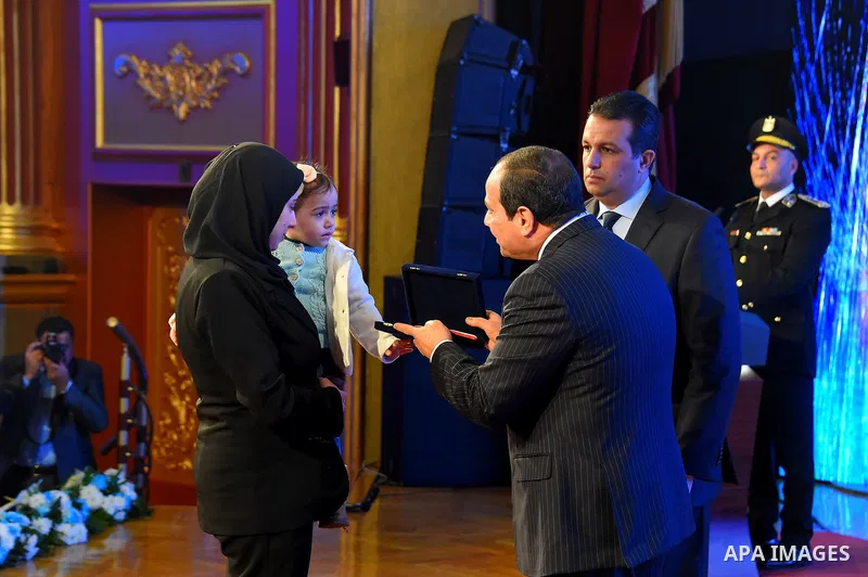 Egyptian President Abdel Fattah al-Sisi participates in a celebration marking Police Day, in Cairo, Egypt, on January 24, 2017. Photo by Egyptian President Office