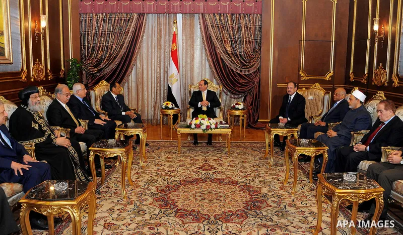 Egyptian President Abdel Fattah al-Sisi participates in a celebration marking Police Day, in Cairo, Egypt, on January 24, 2017. Photo by Egyptian President Office