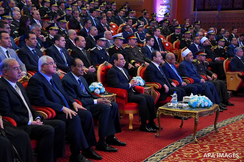 Egyptian President Abdel Fattah al-Sisi participates in a celebration marking Police Day, in Cairo, Egypt, on January 24, 2017. Photo by Egyptian President Office