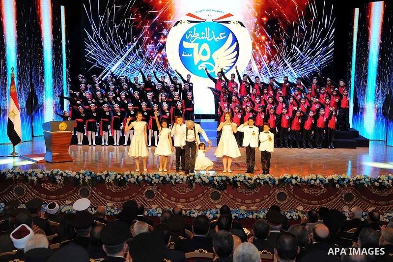 Egyptian President Abdel Fattah al-Sisi participates in a celebration marking Police Day, in Cairo, Egypt, on January 24, 2017. Photo by Egyptian President Office