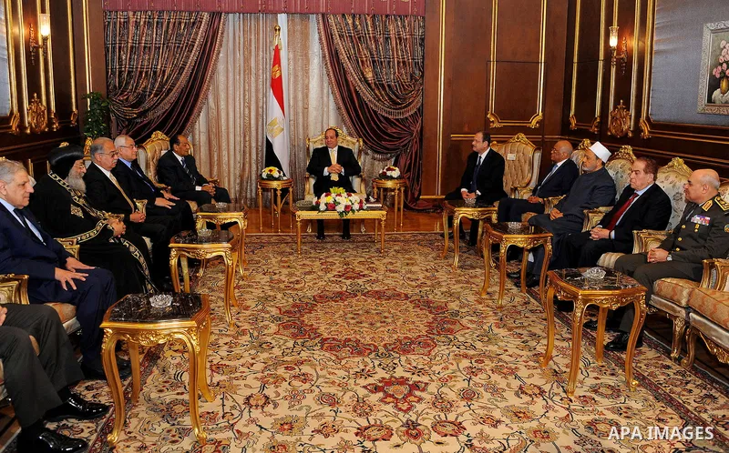 Egyptian President Abdel Fattah al-Sisi participates in a celebration marking Police Day, in Cairo, Egypt, on January 24, 2017. Photo by Egyptian President Office