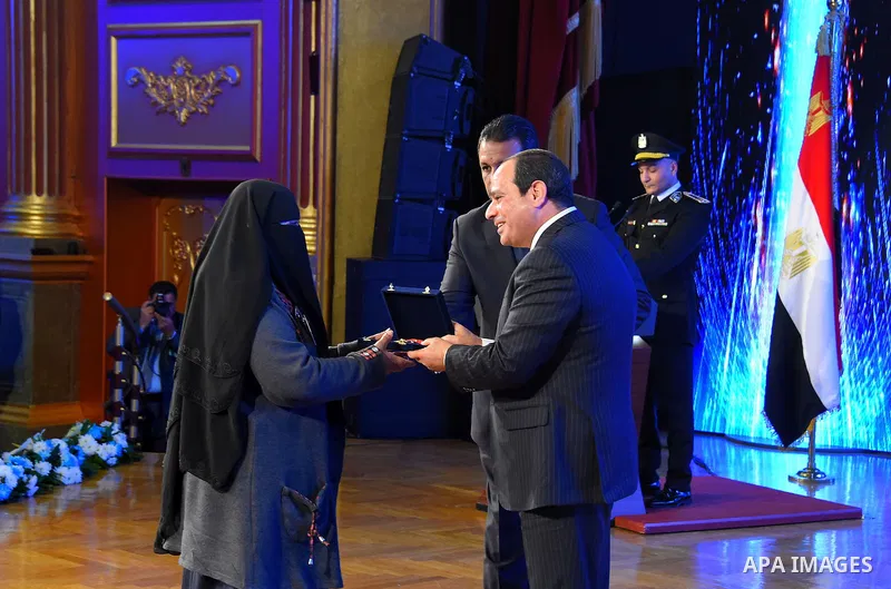 Egyptian President Abdel Fattah al-Sisi participates in a celebration marking Police Day, in Cairo, Egypt, on January 24, 2017. Photo by Egyptian President Office