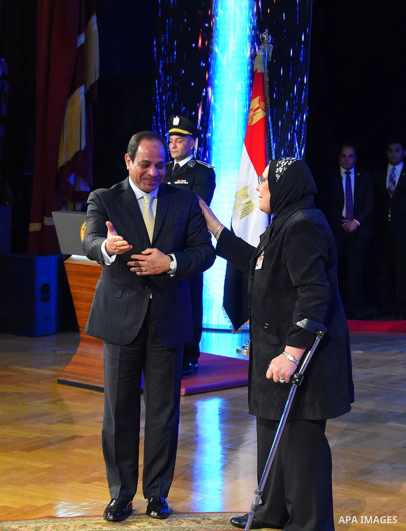 Egyptian President Abdel Fattah al-Sisi participates in a celebration marking Police Day, in Cairo, Egypt, on January 24, 2017. Photo by Egyptian President Office