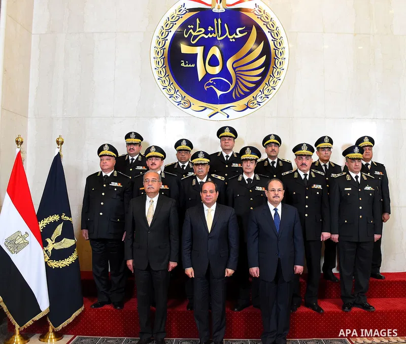 Egyptian President Abdel Fattah al-Sisi participates in a celebration marking Police Day, in Cairo, Egypt, on January 24, 2017. Photo by Egyptian President Office