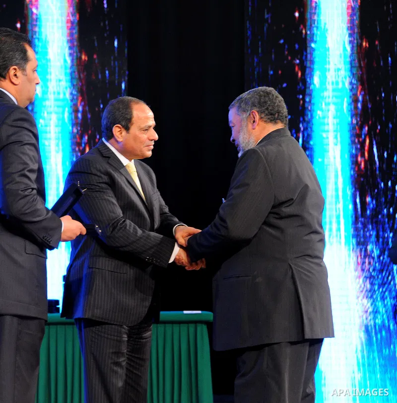 Egyptian President Abdel Fattah al-Sisi participates in a celebration marking Police Day, in Cairo, Egypt, on January 24, 2017. Photo by Egyptian President Office