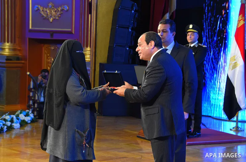 Egyptian President Abdel Fattah al-Sisi participates in a celebration marking Police Day, in Cairo, Egypt, on January 24, 2017. Photo by Egyptian President Office
