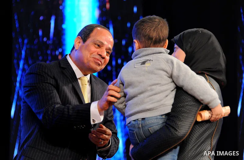 Egyptian President Abdel Fattah al-Sisi participates in a celebration marking Police Day, in Cairo, Egypt, on January 24, 2017. Photo by Egyptian President Office