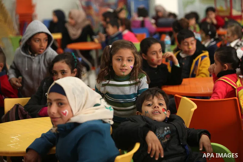 Children of Palestinian prisoners in Israeli jails play during an entertaining day in Gaza City on January 25, 2017. Photo by Ashraf Amra