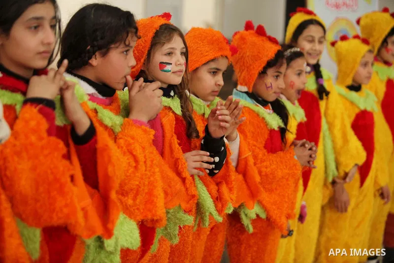 Children of Palestinian prisoners in Israeli jails play during an entertaining day in Gaza City on January 25, 2017. Photo by Ashraf Amra