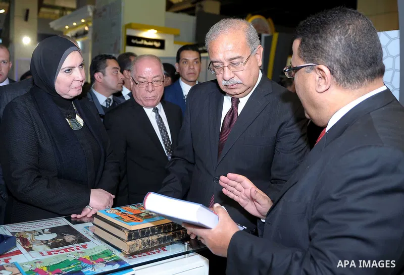 Egyptian Prime Minister Sherif Ismail attends the inauguration ceremony of Book Fair, in Cairo, Egypt, on January 26, 2017. Photo by Stranger