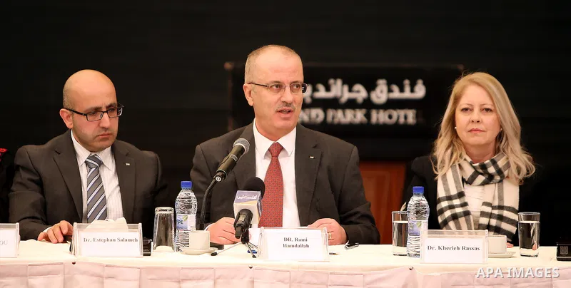 Palestinian Prime Minister, Rami Hamadallah, takes part in a meeting of the Palestinian Committee- European Common in the West Bank city of Ramallah, on January 30, 2017. Photo by Prime Minister Office