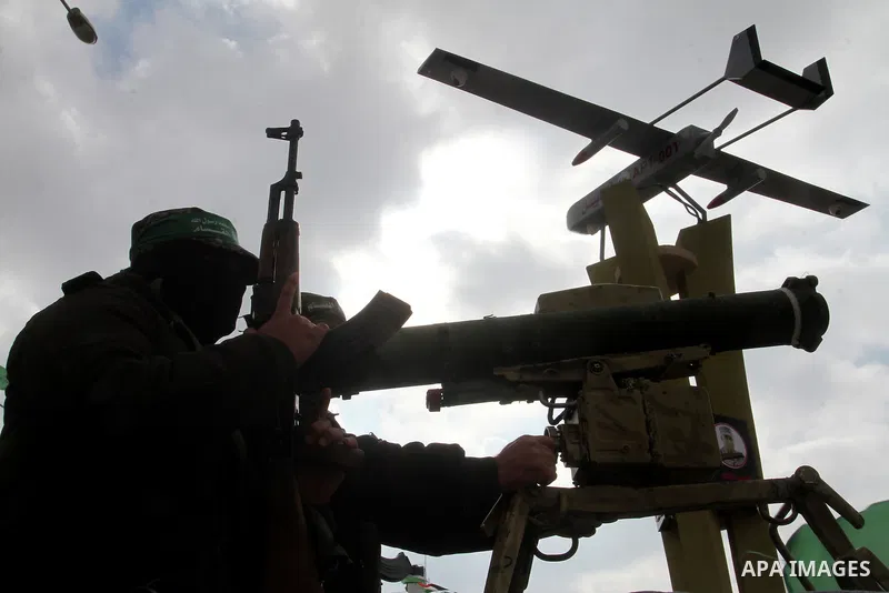 Members of the Ezzedine al-Qassam Brigades, the military wing of the Palestinian Islamist movement Hamas, attend a memorial in Rafah in the southern Gaza Strip on January 31, 2017, for Mohamed Zouari, a 49-year-old Tunis...