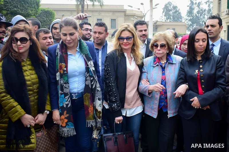 Egyptian women take part during a protest to show solidarity with displaced women in Arab countries, at Cairo University, marking the Arab women's day in the Egyptian capital Cairo on Feb. 01, 2017. Photo by Amr Sayed