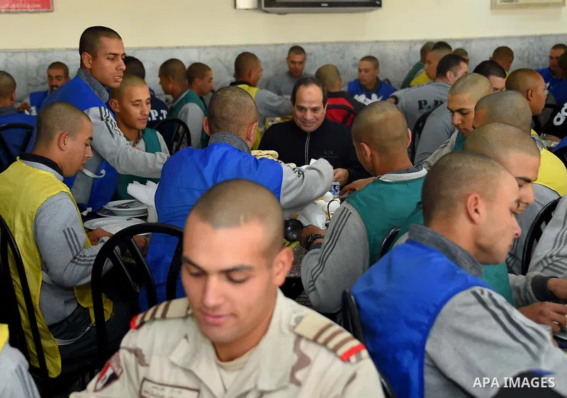 Egyptian President Abdel Fattah al-Sisi visits the Egyptian military academy students, in Cairo, Egypt, on Feb. 03, 2017. Photo by Egyptian President Office
