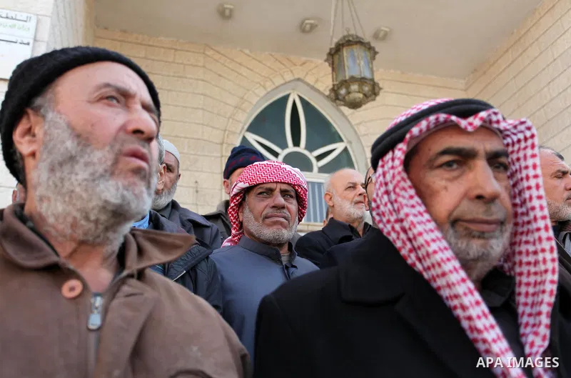 Members of the Palestine Scholars Association take part in a protest against United Nations Secretary-General Antonio Guterres comments about jerusalem, in Gaza city, on February 6, 2017. Photo by Ashraf Amra