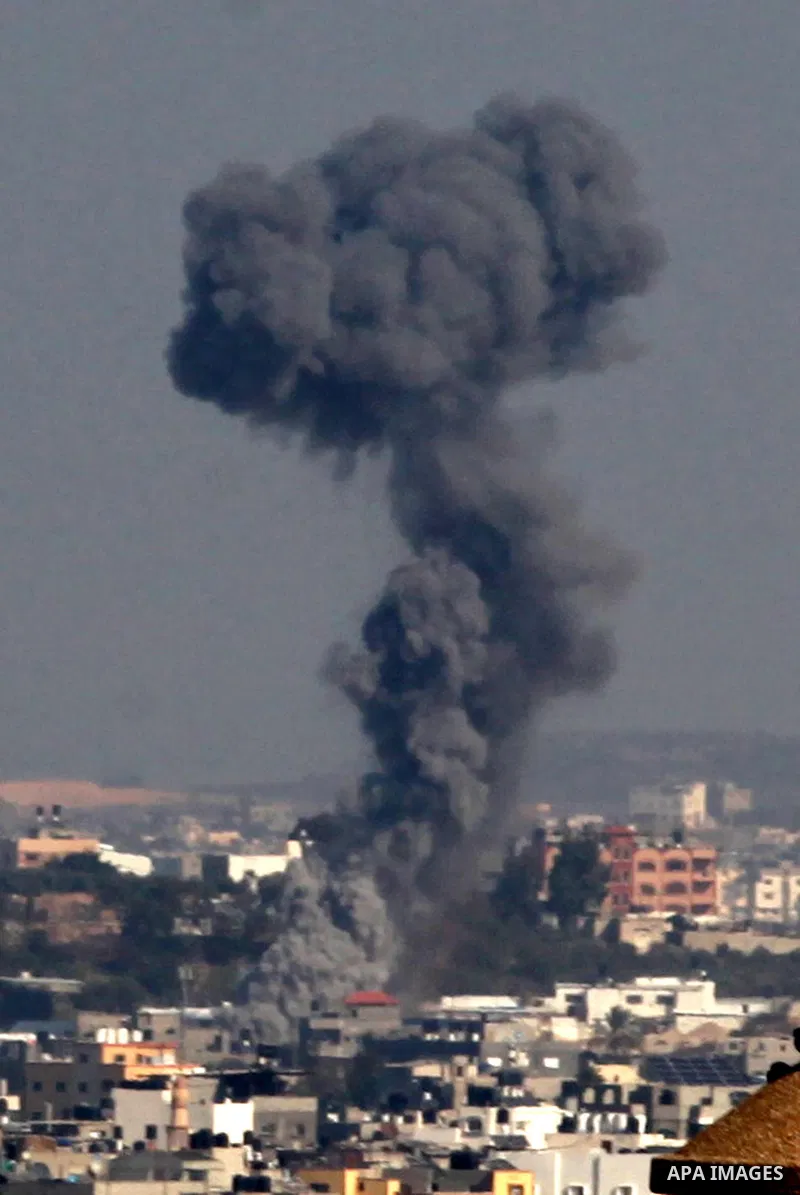 Smoke raises following an Israeli air strike on a Hamas post, in the northern Gaza Strip February 6, 2017. Israel struck a number of Hamas positions in Gaza after a "projectile" fired from the Palestinian enclave crashed...