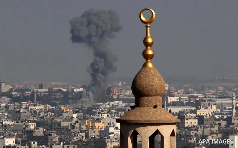 Smoke raises following an Israeli air strike on a Hamas post, in the northern Gaza Strip February 6, 2017. Israel struck a number of Hamas positions in Gaza after a "projectile" fired from the Palestinian enclave crashed...