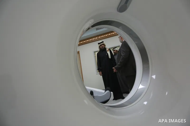 Qatari delegation visit the Amir of Qatar Sheikh Hamad bin Khalifa Al-Than hospital for prosthetics, in Gaza city, on February 8, 2017. Photo by Mohammed Asad