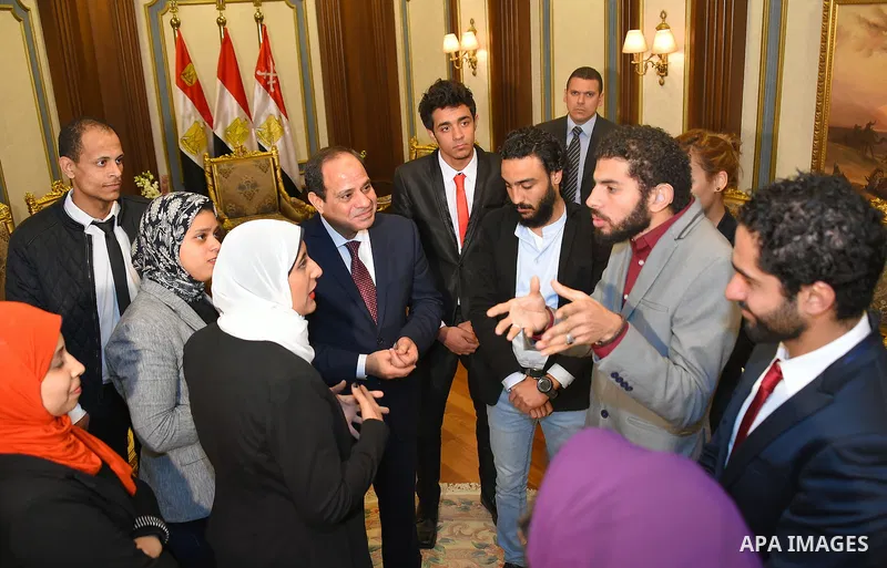 Egyptian President Abdel Fattah al-Sisi attends a symposium titled "Counter Terrorism" and "National Will" and organized by Egyptian Armed Forces in Cairo, Egypt on February 9, 2017. Photo by Egyptian President Office
