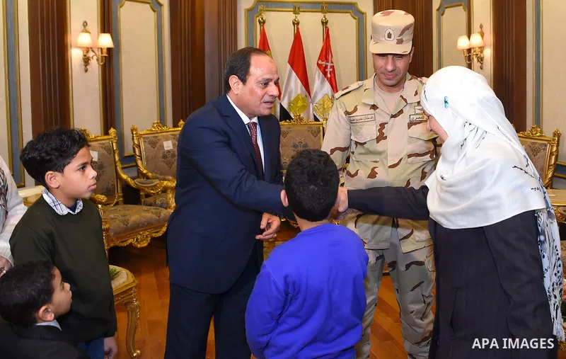 Egyptian President Abdel Fattah al-Sisi attends a symposium titled "Counter Terrorism" and "National Will" and organized by Egyptian Armed Forces in Cairo, Egypt on February 9, 2017. Photo by Egyptian President Office