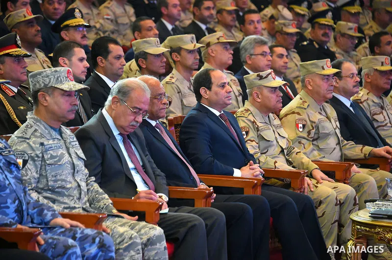 Egyptian President Abdel Fattah al-Sisi attends a symposium titled "Counter Terrorism" and "National Will" and organized by Egyptian Armed Forces in Cairo, Egypt on February 9, 2017. Photo by Egyptian President Office