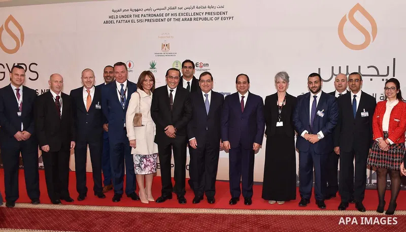 Egyptian President Abdel Fattah al-Sisi attends the Conference and Exhibition Egypt International Petroleum, in Cairo on February 13, 2017. Photo by Egyptian President Office