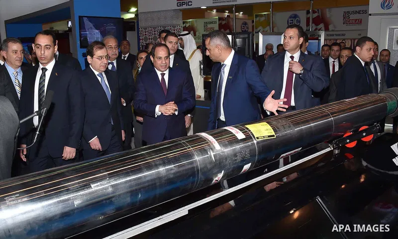 Egyptian President Abdel Fattah al-Sisi attends the Conference and Exhibition Egypt International Petroleum, in Cairo on February 13, 2017. Photo by Egyptian President Office