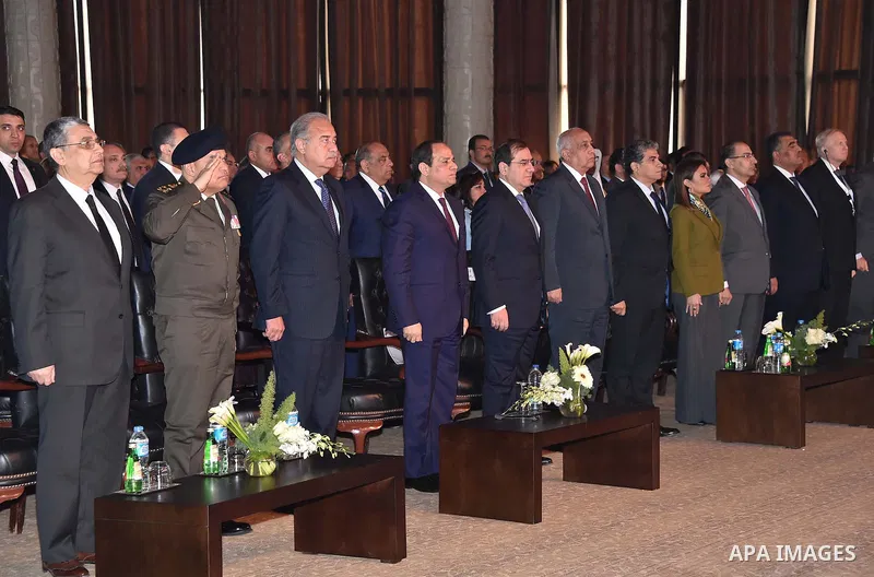 Egyptian President Abdel Fattah al-Sisi attends the Conference and Exhibition Egypt International Petroleum, in Cairo on February 13, 2017. Photo by Egyptian President Office
