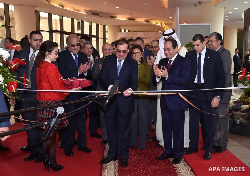 Egyptian President Abdel Fattah al-Sisi attends the Conference and Exhibition Egypt International Petroleum, in Cairo on February 13, 2017. Photo by Egyptian President Office