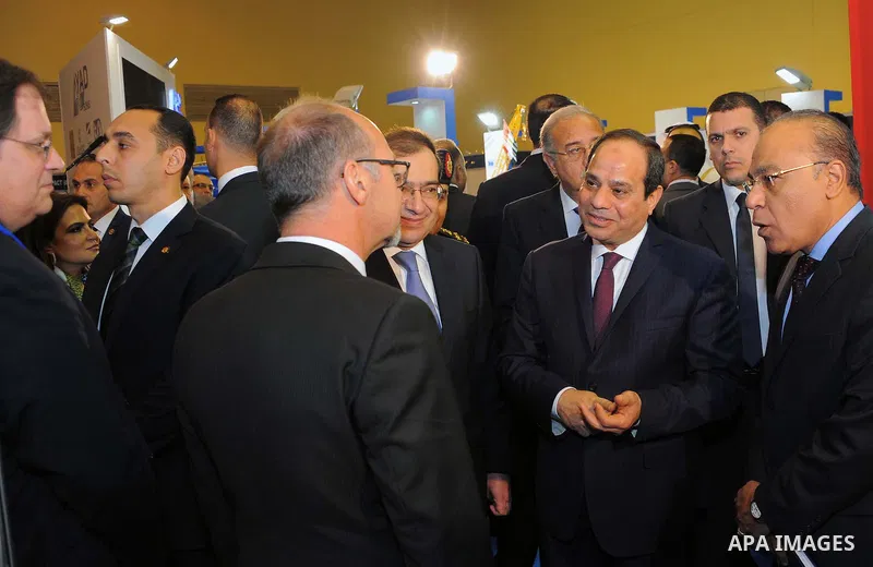Egyptian President Abdel Fattah al-Sisi attends the Conference and Exhibition Egypt International Petroleum, in Cairo on February 13, 2017. Photo by Egyptian President Office