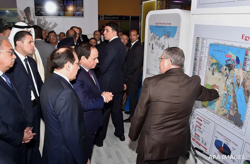 Egyptian President Abdel Fattah al-Sisi attends the Conference and Exhibition Egypt International Petroleum, in Cairo on February 13, 2017. Photo by Egyptian President Office