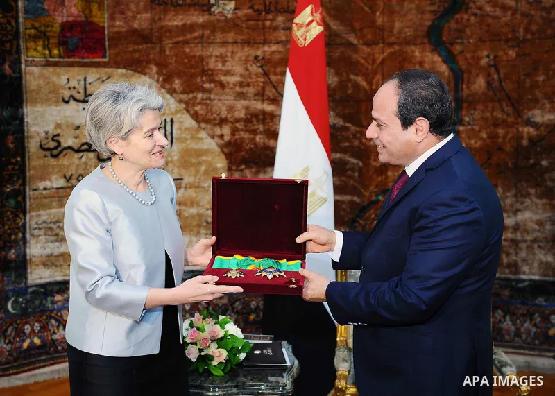 Egyptian President Abdel Fattah al-Sisi meets with Director-General of the United Nations Educational, Scientific and Cultural Organization (UNESCO), Irina Bokova in Cairo, Egypt on February 15, 2017. Photo by Egyptian P...