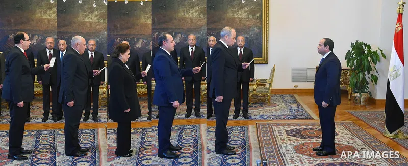 Egyptian President Abdel Fattah al-Sisi attends a swearing-in ceremony of newly-governors in Cairo, Egypt, on February 16, 2017. Photo by Egyptian President Office