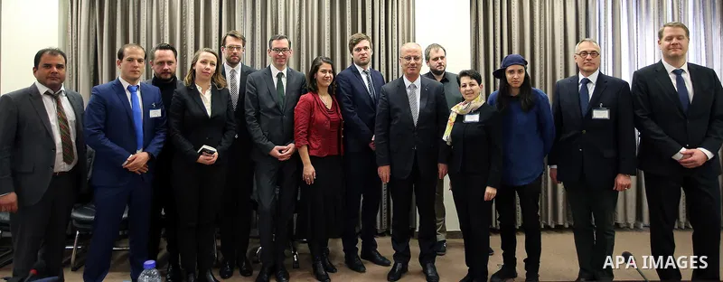 Palestinian Prime Minister Rami Hamdallah, meets with a delegation of Germany, in the West Bank city of Ramallah, in the February 20, 2017.Photo by Prime Minister Office