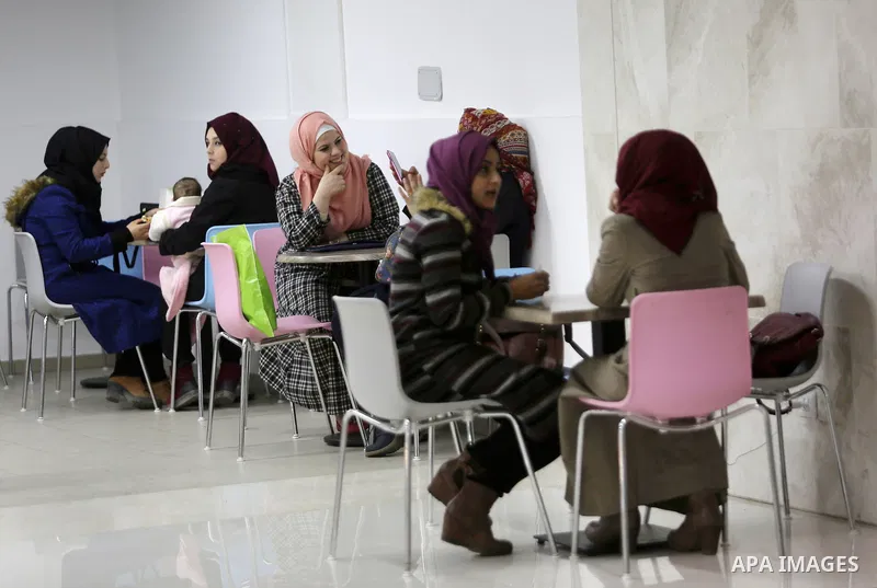 Palestinians shop in a new indoor shopping mall in the Gaza Strip, on February 23, 2017. In a welcome sign of normalcy, the first-of-its-kind indoor shopping mall -- complete with an international retail chain, three-sto...