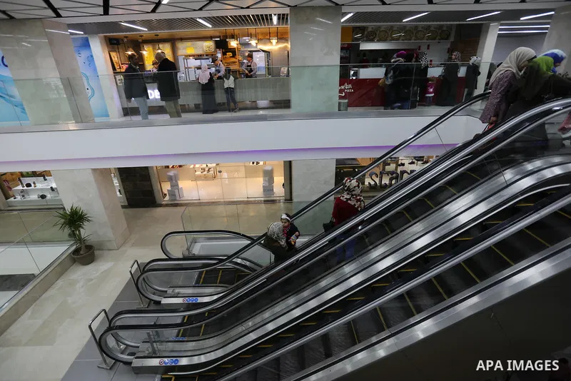 Palestinians shop in a new indoor shopping mall in the Gaza Strip, on February 23, 2017. In a welcome sign of normalcy, the first-of-its-kind indoor shopping mall -- complete with an international retail chain, three-sto...