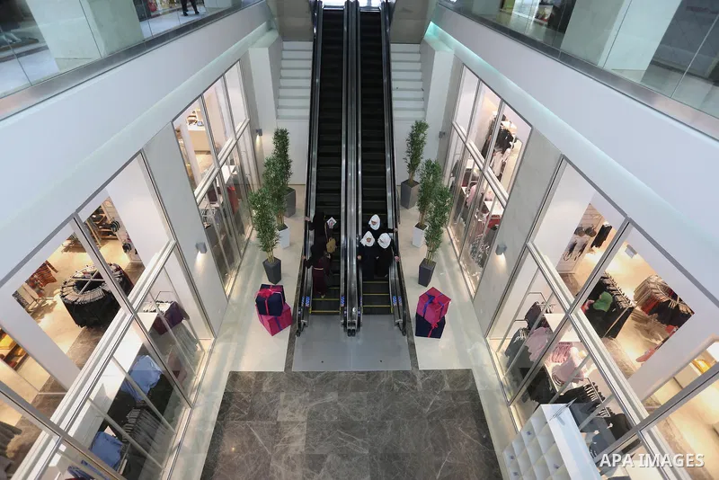 Palestinians shop in a new indoor shopping mall in the Gaza Strip, on February 23, 2017. In a welcome sign of normalcy, the first-of-its-kind indoor shopping mall -- complete with an international retail chain, three-sto...