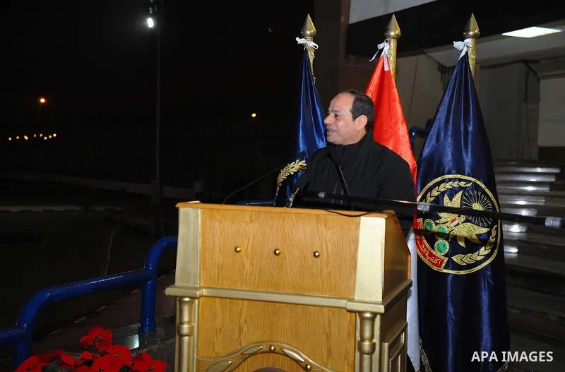 Egyptian President Abdel Fattah al-Sisi visits the police Academy, in Cairo, Egypt, on February 24, 2017. Photo by Egyptian President Office